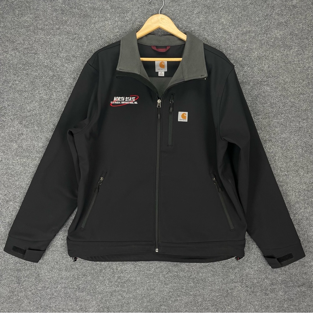 Carhartt Crowley Soft Shell Jacket Men's L Black Rain Defender Fleece Lined